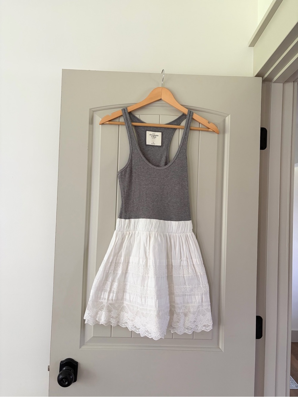 Abercrombie & Fitch Y2K Racerback Tank Lace Tiered Mini Dress Small